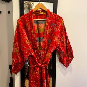 Beautiful Red Chinese Silk Robe